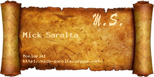 Mick Sarolta névjegykártya